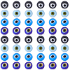 60Pcs 4 Colors Handmade Evil Eye Lampwork Round Beads LAMP-SC0001-81-7