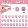 20Pcs Pink Cube Letter Silicone Beads 12x12x12mm Square Dice Alphabet Beads with 2mm Hole Spacer Loose Letter Beads for Bracelet Necklace Jewelry Making JX435T-2