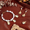 6Pcs Brass & ABS Imitation Pearl Pendants KK-PH0014-93-4