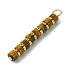 Natural Tiger Eye & Electroplated Synthetic Non-magnetic Hematite Heishi Beaded Pendants PALLOY-JF03292-06-3