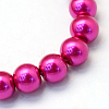 Baking Painted Pearlized Glass Pearl Round Bead Strands X-HY-Q330-8mm-17-2