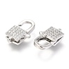 Brass Micro Pave Cubic Zirconia Lobster Claw Clasps ZIRC-O038-25P-2