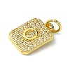 Rack Plating Brass Micro Pave Clear Cubic Zirconia Charms KK-G501-01O-G-2
