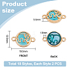 36Pcs 18 Styles Glass Connector Charms GLAA-PH0002-80-2