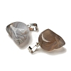 Natural Grey Agate Pendants G-Z067-02P-10-3