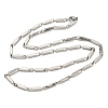 Non-Tarnish 201 Stainless Steel Rectangle Bar Link Chain Necklaces NJEW-Q336-05B-P-4