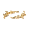 Brass Micro Pave Clear Cubic Zirconia Connector Charms KK-E068-VC019-3