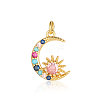 Brass Micro Pave Colorful Cubic Zirconia Pendants ZIRC-OY001-10G-1