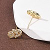Hamsa Hand Brass Micro Pave Clear Cubic Zirconia Stud Earrings EJEW-H178-07G-3