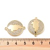 Rack Plating Brass Micro Pave Clear Cubic Zirconia Honduras Map Links Connector Charms KK-C063-23G-3