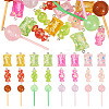 24Pcs 12 Styles Resin Imitation Food Pendants RESI-TA0004-22-2