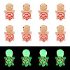 12Pcs Luminous Translucent Resin Sea Animal Cabochons RESI-TA0004-56A-1