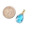 10Pcs 5 Colors Faceted Teardrop Glass Pendants PALLOY-JF03737-01-S-2