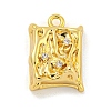 Brass Micro Pave Clear Cubic Zirconia Pendants KK-O008-01D-G-1
