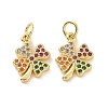 Brass Micro Pave Colorful Cubic Zirconia Charms KK-E068-VF123-2
