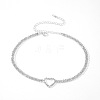 Heart Alloy Full Crystal Rhinestone Link Chain Choker Necklaces for Women FS-WGC99F9-01-5