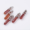 Natural Carnelian Big Pointed Pendants G-G738-A-32-1