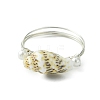 Natural Sea Shell Finger Rings RJEW-TA00173-4