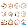 48Pcs 12 Style Alloy Crystal Rhinestone Pendants ENAM-CW0001-18-1