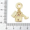 Rack Plating Brass Clear Cubic Zirconia Makeup European Dangle Charms KK-P287-34D-G-3