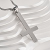 304 Stainless Steel Upside Down Cross Pendant Box Chain Necklaces NJEW-NH0001-07P-3