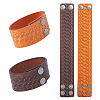 2Pcs 2 Colors Punk Cowhide Cord Bracelets BJEW-FH0001-15-1