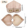 2Pcs Heart Wood Jewelry Storage Boxes OBOX-DJ0001-04-2