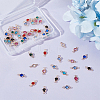 HOBBIESAY 54Pcs 9 Colors Brass Rhinestone Connector Charms RB-HY0003-47-4