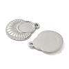 304 Stainless Steel Pendant Cabochon Settings STAS-D127-16P-2
