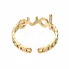 304 Stainless Steel Word Love Open Cuff Ring RJEW-T023-72G-2