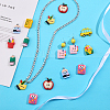 SUPERFINDINGS 36Pcs 18 Styles Stationery Theme Opaque Resin Pendants RESI-FH0001-54-4