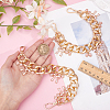2Pcs Alloy Enamel Pink Bowknot Charm Aluminum Bag Decorative Chains HJEW-BBC0001-28-3