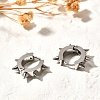 Tarnish Resistant 201 Stainless Steel Spike Hoop Earrings with 304 Stainless Steel Pins EJEW-A098-04P-5