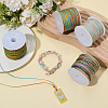 4 Rolls 4 Colors Segment Dyed Nylon Braided Cord with Gold Thread WCOR-SC0001-02A-3