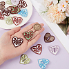 14Pcs 2 Bags Heart Polyester Embroidery Sew On Patches PATC-CY0001-74-3
