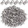 300Pcs 304 Stainless Steel Fold Over Crimp Cord Ends STAS-SP0001-76-1