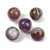 Natural Amethyst Lace Agate Sphere Beads G-H325-02-1