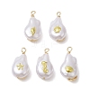 ABS Plastic Imitation Pearl Pendants PALLOY-JF02601-01-1