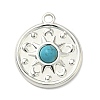 304 Stainless Steel with Dyed Synthetic Turquoise Pendants STAS-G374-05S-19-1