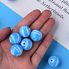 Opaque Striped Acrylic Beads MACR-S373-27B-09-7