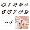 Fingerinspire 10Pcs 10 Style Number Colorful Rhinestone Patches DIY-FG0002-80-4