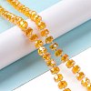 Transparent Electroplate Glass Beads Strands GLAA-E036-01-M-3