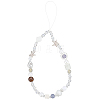 Alloy Acrylic Imitation Pearl Phone Hand Strap Chains HJEW-WH20019-18-1