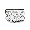 Cartoon Rabbit What Should I Do Enamel Pins JEWB-R001-06EB-03-1