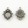 Tibetan Style Zinc Alloy Flower Pendant Cabochons Bezel Settings TIBEP-R334-247AS-RS-1