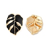 Ion Plating(IP) 304 Stainless Steel Leaf Stud Earrings EJEW-Z068-37G-01-3