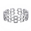 Non-Tarnish 304 Stainless Steel Square Open Cuff Ring RJEW-T023-15P-1