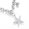 Tarnish Resistant 304 Stainless Steel Charm Bracelets BJEW-G544-05P-3