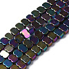 Electroplate Rainbow Color Non-magnetic Synthetic Hematite Beads Strands G-N337-03-1