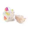 Electroplated Natural Druzy Quartz Crystal Cluster Ornaments RABO-PW0001-179A-2